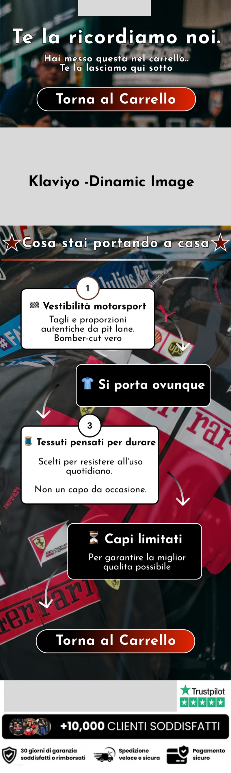 Email carrello abbandonato — nicchia motorsport