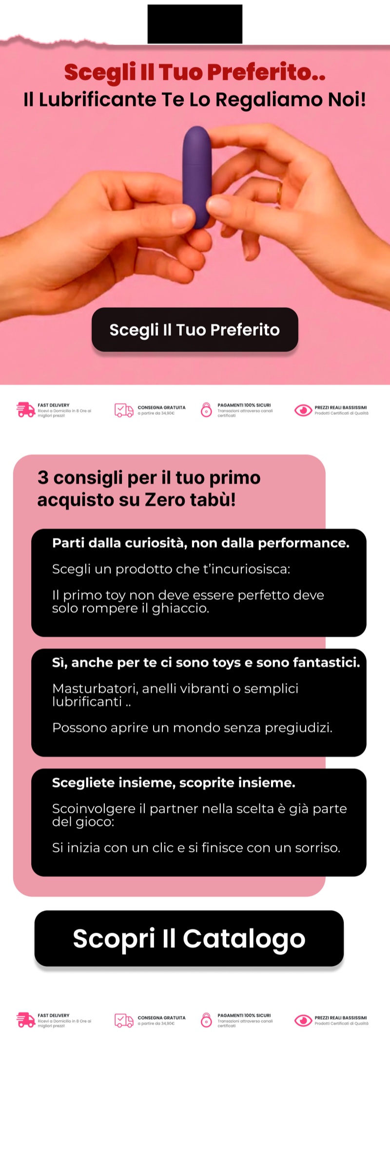 Email di benvenuto con consigli per il primo acquisto